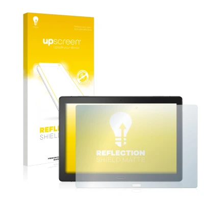 Front side of a product packaging with the brand logo upscreen. Next to it is the device Lenovo Tab P10 (10,1") shown with the