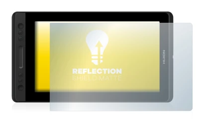 Image of the device Huion Kamvas Pro 13 with a wide variety of screen protectors.