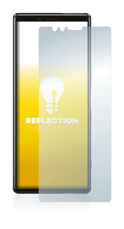 Image of the device Sony Xperia 1 with a wide variety of screen protectors.