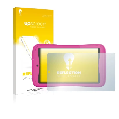 Front side of a product packaging with the brand logo upscreen. Next to it is the device Kurio Connect 7" shown with the corre