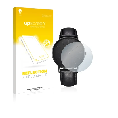 Front side of a product packaging with the brand logo upscreen. Next to it is the device Alienwork IK Watch (36 mm) shown with