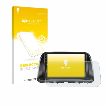 Front side of a product packaging with the brand logo upscreen. Next to it is the device Mazda CX-5 2017 Infotainment System s