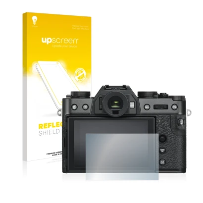 Front side of a product packaging with the brand logo upscreen. Next to it is the device Fujifilm X-T30 shown with the corresp