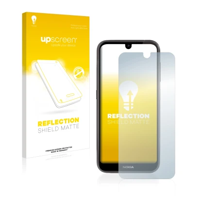 Front side of a product packaging with the brand logo upscreen. Next to it is the device Nokia 4.2 shown with the correspondin
