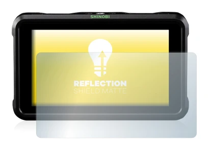 Image of the device Atomos Shinobi with a wide variety of screen protectors.