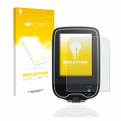 Front side of a product packaging with the brand logo upscreen. Next to it is the device Freestyle Libre 2 shown with the corr