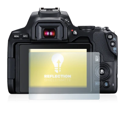 Image of the device Canon EOS 250D with a wide variety of screen protectors.
