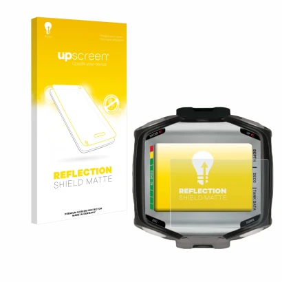Front side of a product packaging with the brand logo upscreen. Next to it is the device Mares Quad shown with the correspondi