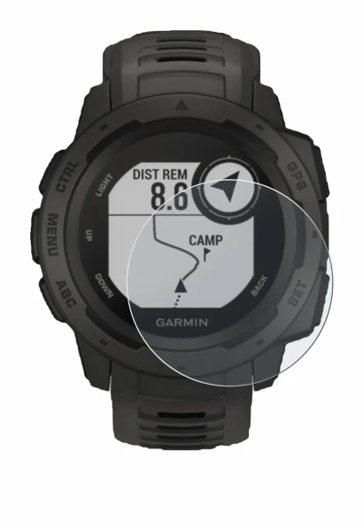 Image of the device Garmin Instinct Tactical Edition with a wide variety of screen protectors.