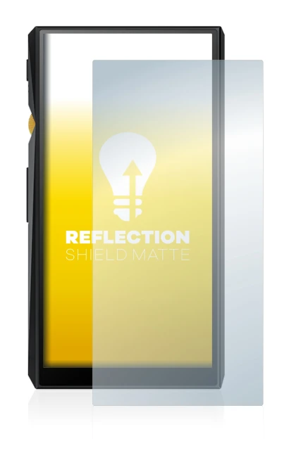 Image of the device FiiO M11 with a wide variety of screen protectors.