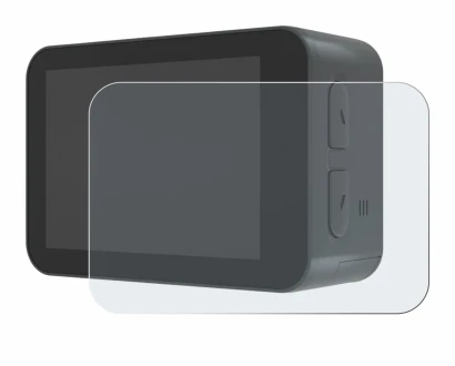 Image of the device Akaso V50X with a wide variety of screen protectors.