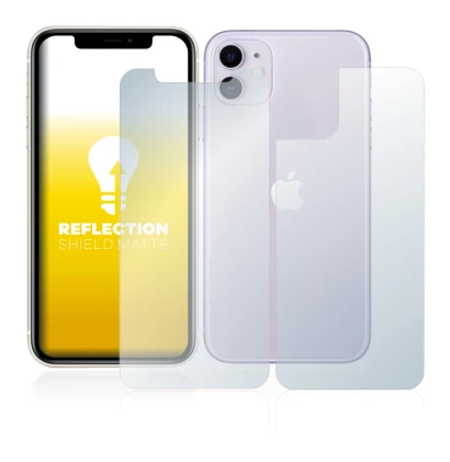 Image of the device Apple iPhone 11 (Front+Back) with a wide variety of screen protectors.
