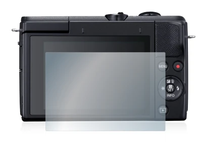 Image of the device Canon EOS M200 with a wide variety of screen protectors.