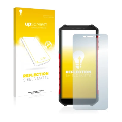 Front side of a product packaging with the brand logo upscreen. Next to it is the device Ulefone Armor X5 shown with the corre