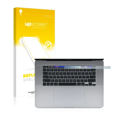 Front side of a product packaging with the brand logo upscreen. Next to it is the device Apple MacBook Pro 16" 2019 (ONLY Touc