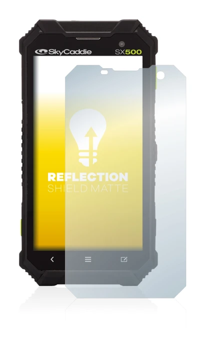 Image of the device SkyCaddie SX500 with a wide variety of screen protectors.
