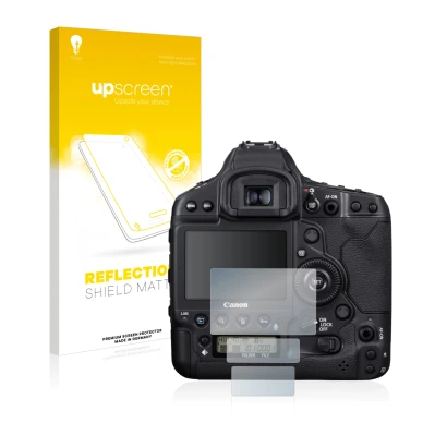 Front side of a product packaging with the brand logo upscreen. Next to it is the device Canon EOS 1D X Mark III shown with th