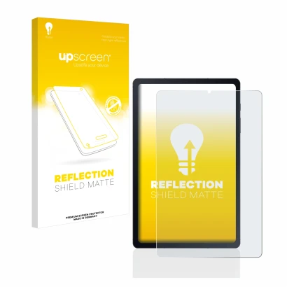 Front side of a product packaging with the brand logo upscreen. Next to it is the device Samsung Galaxy Tab S6 Lite LTE 2020 s