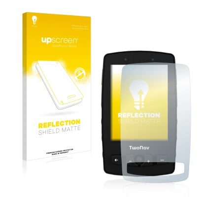 Front side of a product packaging with the brand logo upscreen. Next to it is the device TwoNav Aventura 2 shown with the corr