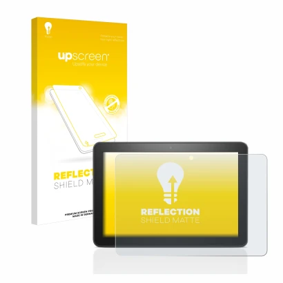 Front side of a product packaging with the brand logo upscreen. Next to it is the device Amazon Fire HD 8 2020 (10th Gen.) sho