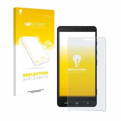 Front side of a product packaging with the brand logo upscreen. Next to it is the device Beafon M5 shown with the correspondin