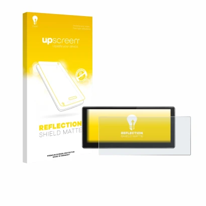 Front side of a product packaging with the brand logo upscreen. Next to it is the device Joying 4G Car Radio 10.25" shown with