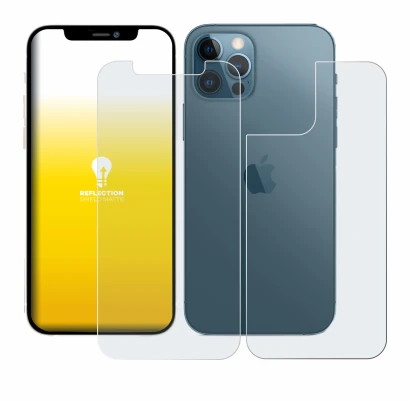 Image of the device Apple iPhone 12 Pro (Front+Back) with a wide variety of screen protectors.