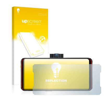 Front side of a product packaging with the brand logo upscreen. Next to it is the device Lenovo Legion Duel shown with the cor