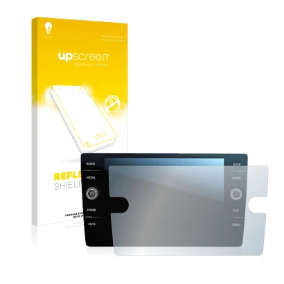 Front side of a product packaging with the brand logo upscreen. Next to it is the device Volkswagen Tiguan Discover Media 8" 2