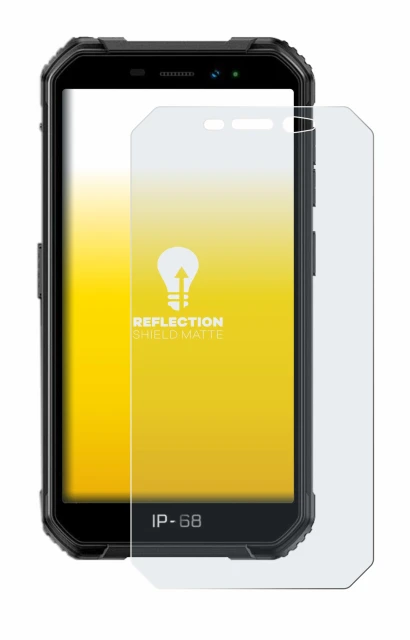 Image of the device Ulefone Armor X6 with a wide variety of screen protectors.