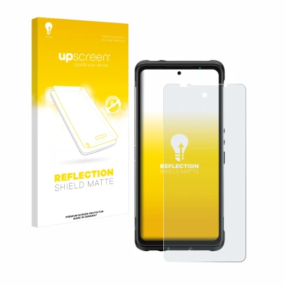Front side of a product packaging with the brand logo upscreen. Next to it is the device Ulefone Armor 10 5G shown with the co