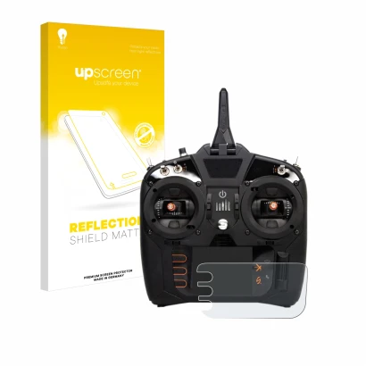 Front side of a product packaging with the brand logo upscreen. Next to it is the device Spektrum NX8 shown with the correspon