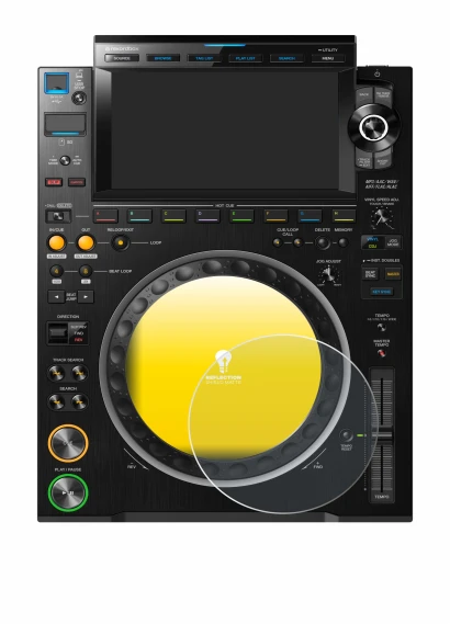 Image of the device Pioneer CDJ 3000 (circle) with a wide variety of screen protectors.