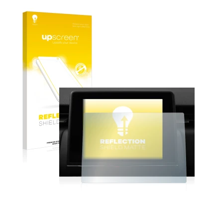 Front side of a product packaging with the brand logo upscreen. Next to it is the device Renault Zoe Easy Link 7" shown with t