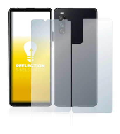 Image of the device Sony Xperia 10 III (Front+Back) with a wide variety of screen protectors.