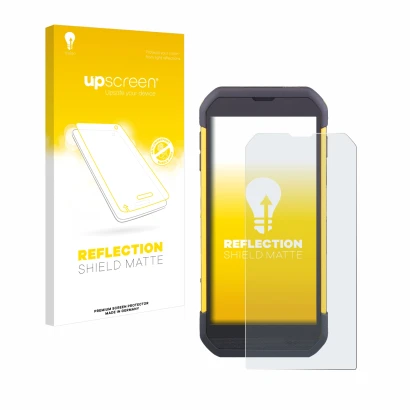 Front side of a product packaging with the brand logo upscreen. Next to it is the device Cipherlab RS35 shown with the corresp