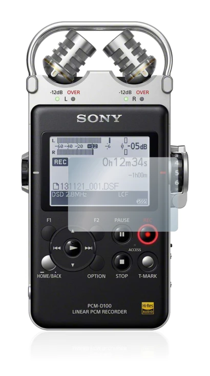 Image of the device Sony PCM D100 with a wide variety of screen protectors.