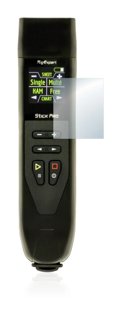 Image of the device RigExpert Stick Pro with a wide variety of screen protectors.