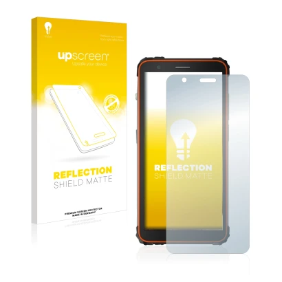 Front side of a product packaging with the brand logo upscreen. Next to it is the device Blackview BV6600 shown with the corre