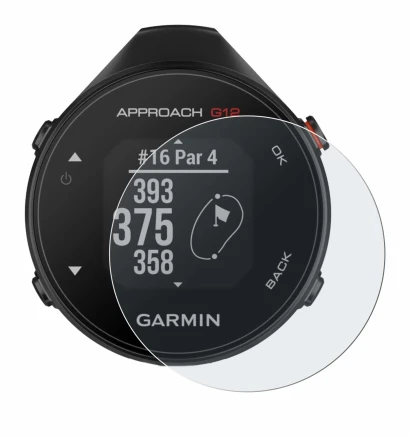 Image of the device Garmin Approach G12 with a wide variety of screen protectors.