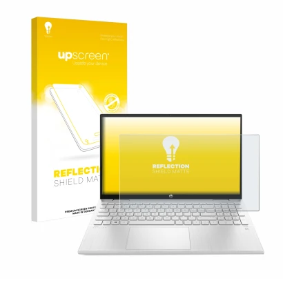 Front side of a product packaging with the brand logo upscreen. Next to it is the device HP ProBook 440 G8 shown with the corr