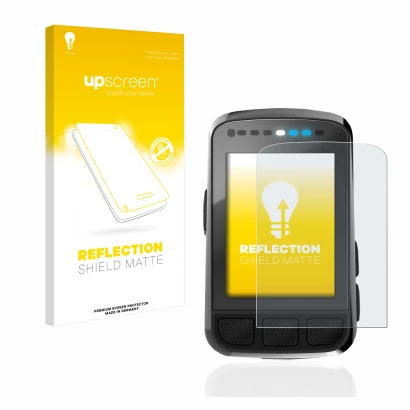 Front side of a product packaging with the brand logo upscreen. Next to it is the device Wahoo Elemnt Bolt V2 GPS shown with t