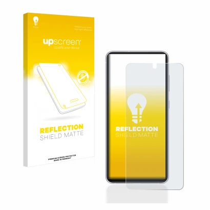 Front side of a product packaging with the brand logo upscreen. Next to it is the device Samsung Galaxy S21 FE 5G shown with t