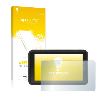Front side of a product packaging with the brand logo upscreen. Next to it is the device Desview R5 5.5" shown with the corres