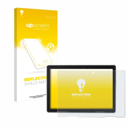 Front side of a product packaging with the brand logo upscreen. Next to it is the device MEDION Lifetab P10912 shown with the