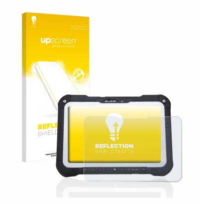 Front side of a product packaging with the brand logo upscreen. Next to it is the device Panasonic Toughbook FZ-G2 shown with 