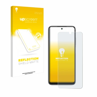 Front side of a product packaging with the brand logo upscreen. Next to it is the device Xiaomi Redmi 10 shown with the corres