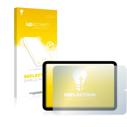 Front side of a product packaging with the brand logo upscreen. Next to it is the device Apple iPad Mini 6 2021 (Landscape, 6n