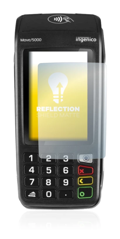 Image of the device ingenico Move 5000 with a wide variety of screen protectors.