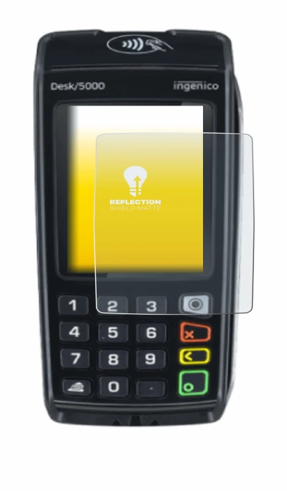 Image of the device ingenico Desk/5000 with a wide variety of screen protectors.